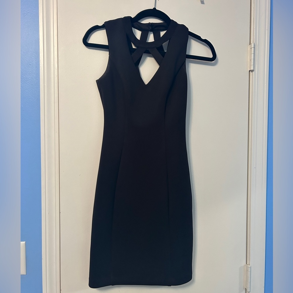 Adorable High Neck Cutout Dress, Black, Brand Guess, Size 0